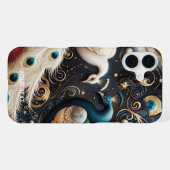 幻想的なかわいいクジャクの三日月羽根 iPhoneケース (裏面横)