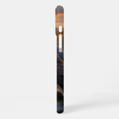 幻想的なかわいいハヤブサの夕焼けの秋 iPhoneケース (左側面)