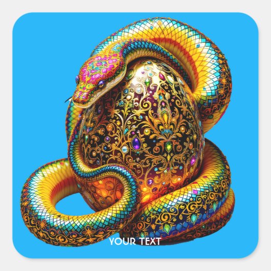 幻想的なかわいいヘビの卵 ビブラント スクエアシール (正面)