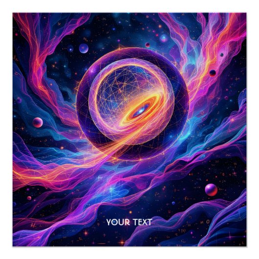 幻想的なかわいい抽象的な宇宙の星 ポスター (正面)
