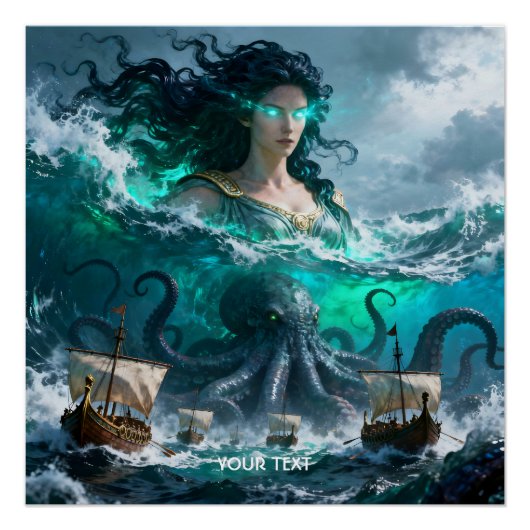 幻想的なかわいい海の古代生物 ポスター (正面)