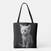 幻想的なかわいい白煙の子猫 トートバッグ (裏面)