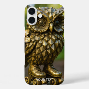 幻想的なかわいい真鍮のフクロウスケート iPhone 16 PLUSケース