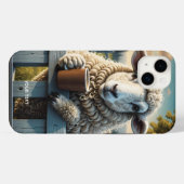 幻想的なかわいい羊のカフェタイム iPhoneケース (裏面横)
