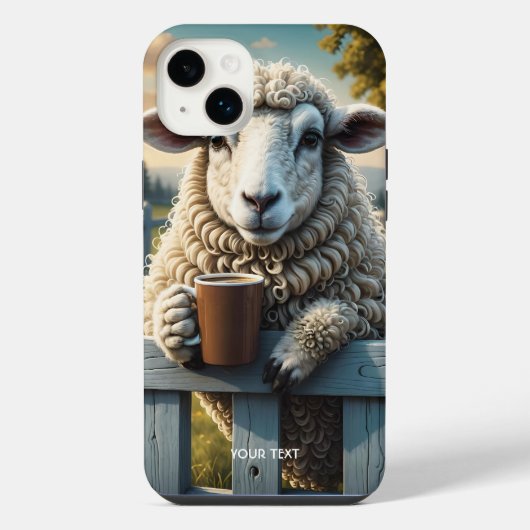 幻想的なかわいい羊のカフェタイム iPhoneケース (裏面)