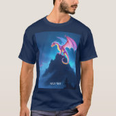 幻想的なかわいい霧に包まれたドラゴン Tシャツ (正面)