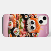 幻想的なかわいい鮮やかな寿司の面白い生き物 iPhoneケース (裏面横)