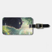 幻想的なかわいい黒猫の森 ラゲッジタグ (正面横)