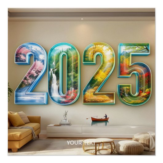 幻想的なかわいい 2025 四つの数字 ポスター (正面)