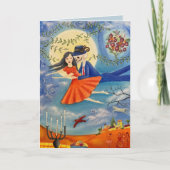 幻想的なアートスケルトンと女性の永遠の愛のカード カード (正面)