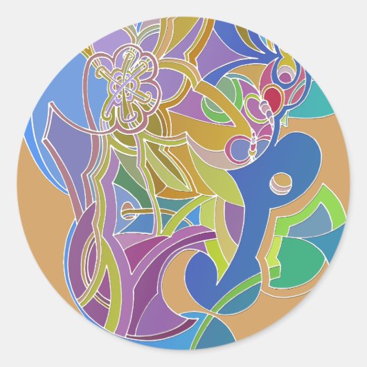 幻想的なアートワーク ラウンドシール (正面)