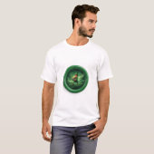 幻想的なイメージ レパードが金貨を運ぶ Tシャツ (正面フル)