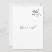 幻想的なインク手描きイラストの結婚式 招待状 (正面)