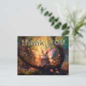 幻想的なウサギが住む魔法の森　ありがとう ポストカード (スタンド正面)