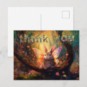 幻想的なウサギが住む魔法の森　ありがとう ポストカード (正面/裏面)