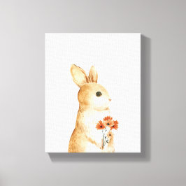 幻想的なウサギの花の森の保育園の装飾 キャンバスプリント
