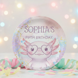 幻想的なウーパールーパーの子供の誕生日 ペーパープレート