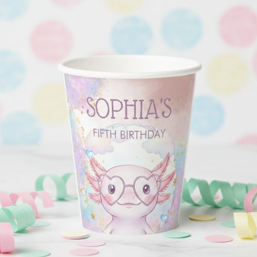 幻想的なウーパールーパーの子供の誕生日 紙コップ