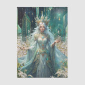 幻想的なエメラルドの森の女王デコパージュ 薄葉紙 (正面)