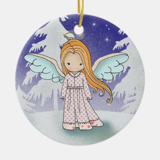 幻想的なエンジェル クリスマス オーナメント (正面)