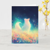 幻想的なオオカミの夜の歌 カード (黄色い花)