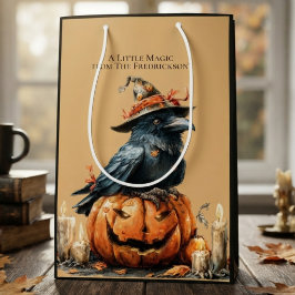 幻想的なオニキスのゴシックハロウィンレイヴン ミディアムペーパーバッグ