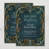 幻想的なオーダーメイドの結婚式招待状 メニュー (正面/裏面)