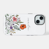幻想的なオーダーメイドの花と野の花 iPhone 15ケース (裏面横)