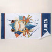 幻想的なカエルの芸術 ビーチタオル (正面)