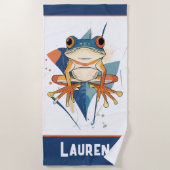 幻想的なカエルの芸術 ビーチタオル (正面)