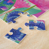 幻想的なカラフルなハチの野の花 ジグソーパズル (側面)