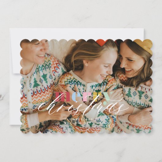 幻想的なカラフルな虹の写真ホリデーカード 招待状 (正面)