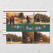 幻想的なカラフルな虹の6枚写真ホリデーカード 招待状 (正面/裏面)