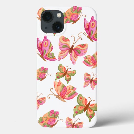 「幻想的なカラフルな蝶々」柄 iPhone 13 Case-Mate iPhoneケース (裏面)
