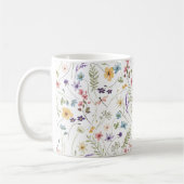 幻想的なカラフルな野の花の春のパターン コーヒーマグカップ (左)