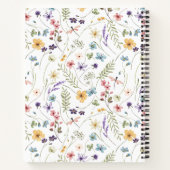 幻想的なカラフルな野の花の春 ノートブック (裏面)