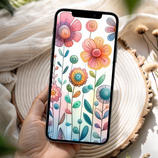 幻想的なカラフルな野の花 | スマホケース iPhoneケース