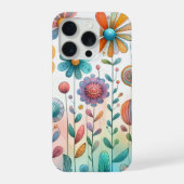 幻想的なカラフルな野の花 | スマホケース iPhoneケース (裏面)