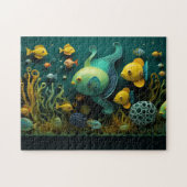 幻想的なカラフルの海の生物 ジグソーパズル (横)