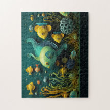 幻想的なカラフルの海の生物