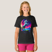 幻想的なカラフルユニコーンの荒野 女子 Tシャツ (正面フル)