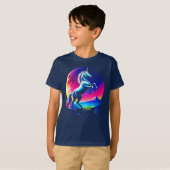 幻想的なカラフルユニコーンの荒野 少年の Tシャツ (正面フル)