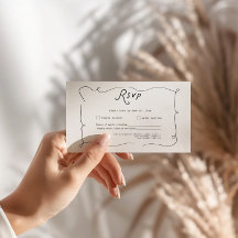 幻想的なカリグラフィー ウェディング RSVP カード