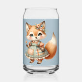 幻想的なカントリーコア フラワーパステル フォックス ガラス缶 (正面)