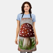 幻想的なキノコと菌類のモチーフ - 自然にインスパイアされた エプロン (着用した状態)