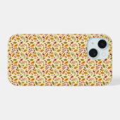 幻想的なキノコと葉の模様のiPhoneケース iPhone 15ケース (裏面横)