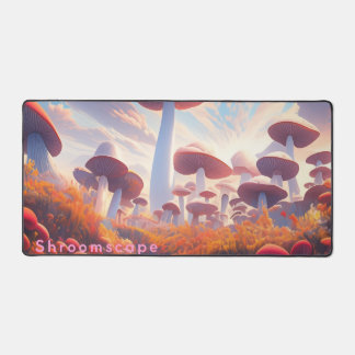 幻想的なキノコのフィールド Shroomscape デスクマット