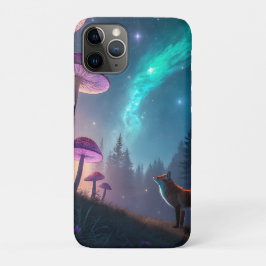 幻想的なキノコの森の狐 ファンタジーアート iPhone 11 PROケース