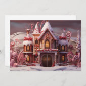 幻想的なキャンディーの付いたジンジャーブレッドハウス3 シーズンカード (正面/裏面)