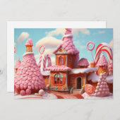 幻想的なキャンディーの付いたジンジャーブレッドハウス 1 シーズンカード (正面/裏面)